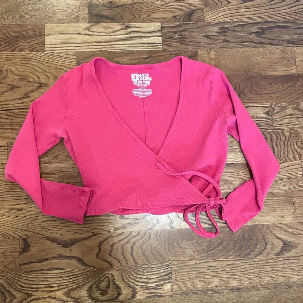 Big Bud Press Pink Wrap Crop Top